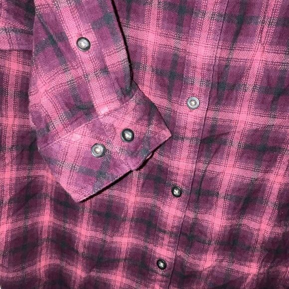 Legendary Whitetails Shirt Wmns Med Flannel Button Down Plaid Faux Lace Western - Picture 5 of 10